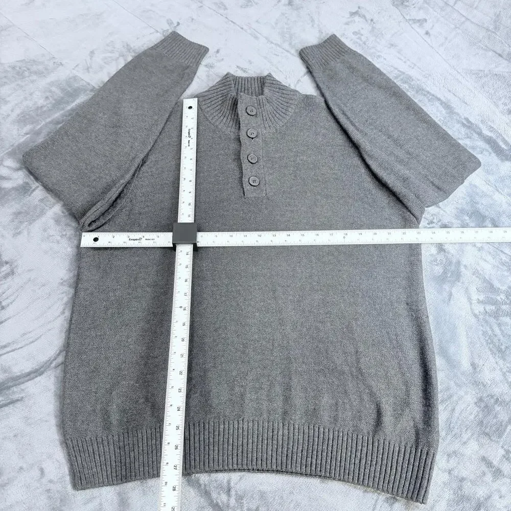 Bundle 2 Tricots St Raphael Mens Sweater Sherpa Lined 1/4 Button Mock Neck Sz XL - Picture 8 of 16